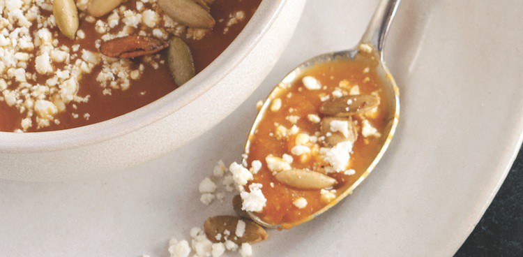 Gingered Pumpkin Cotija Soup