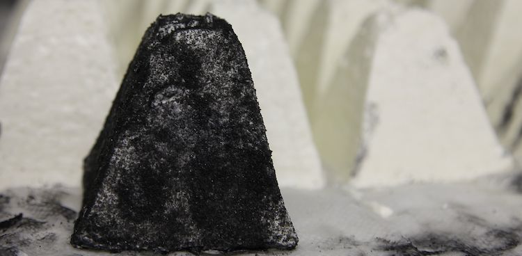 Baetje Farm's Bloomsdale cheese, freshly made and coated in ash