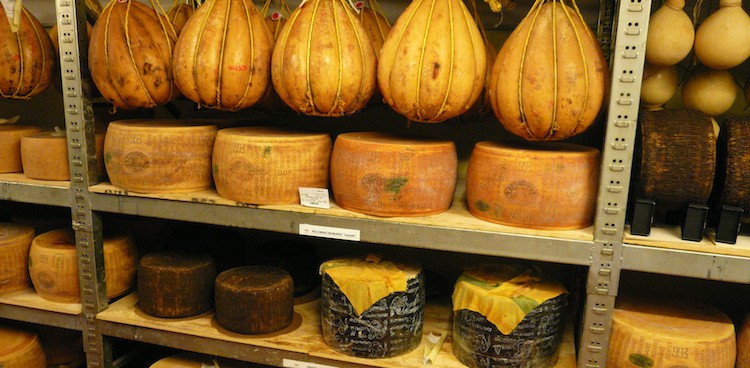 Italian cheese aging cave