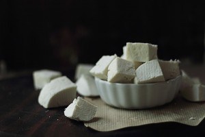 Paneer cheese in bowl