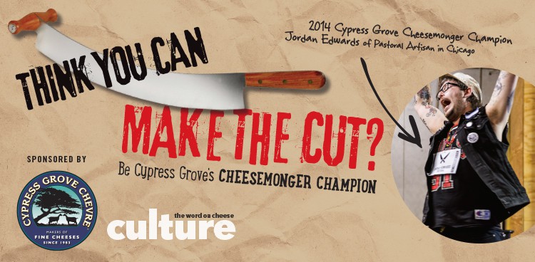 Cypress Grove Cheesemonger Champion logo: Think you can make the cut?