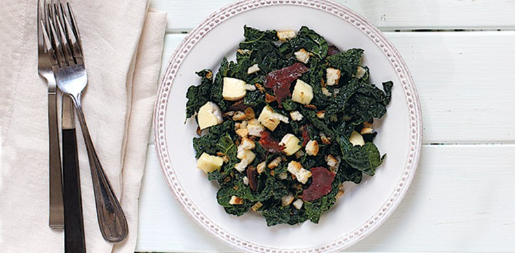 Torn Kale Salad with Crispy Bresaola & Pont-L’Évêque