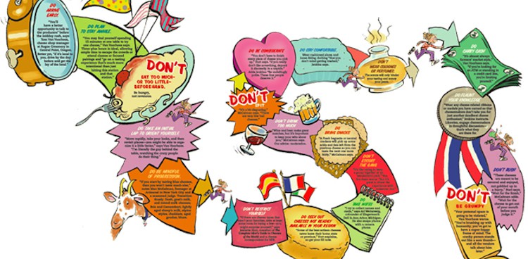 illustration on how to navigate a cheese festival
