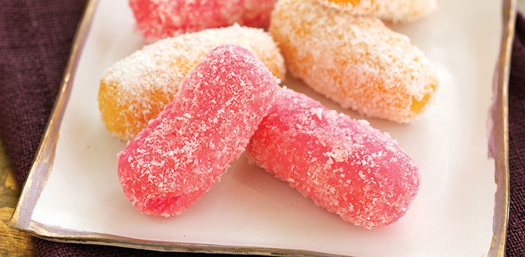 Coconut-Covered Sweet Cheese Logs (Cham Chams)