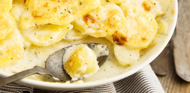 Celeriac and Potato Gratin with Aged Cheddar