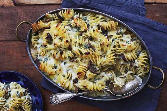 Baked Fusilli with Porcini and Provolone