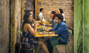 The courtyard at Wedge + Fig