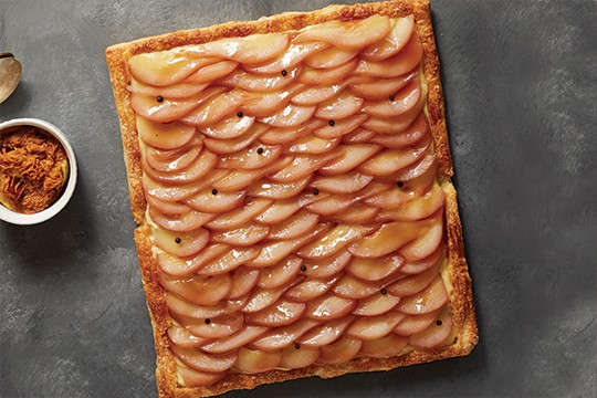 Poached pear pastry