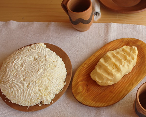 Homemade cheese and butter at Pensiunea Anca. Photo Credit: Molly McDonough.