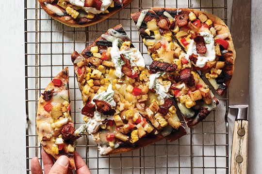 Corn chowder flatbread