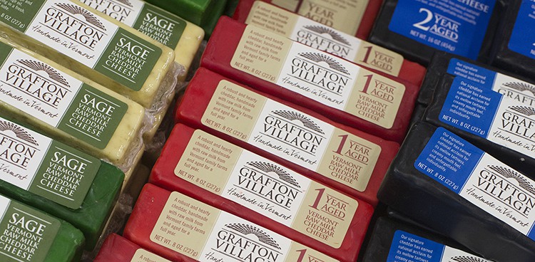 blocks of Grafton Village cheddar