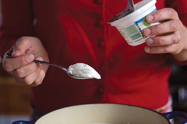 step 2: combine milk with yogurt