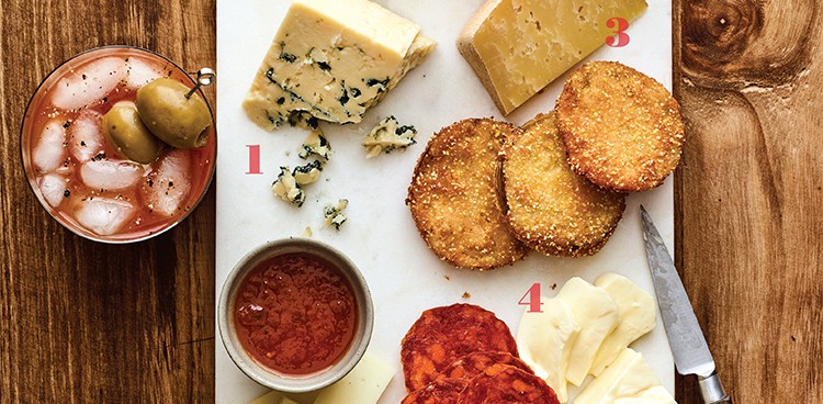 cheese plate with tomatoes
