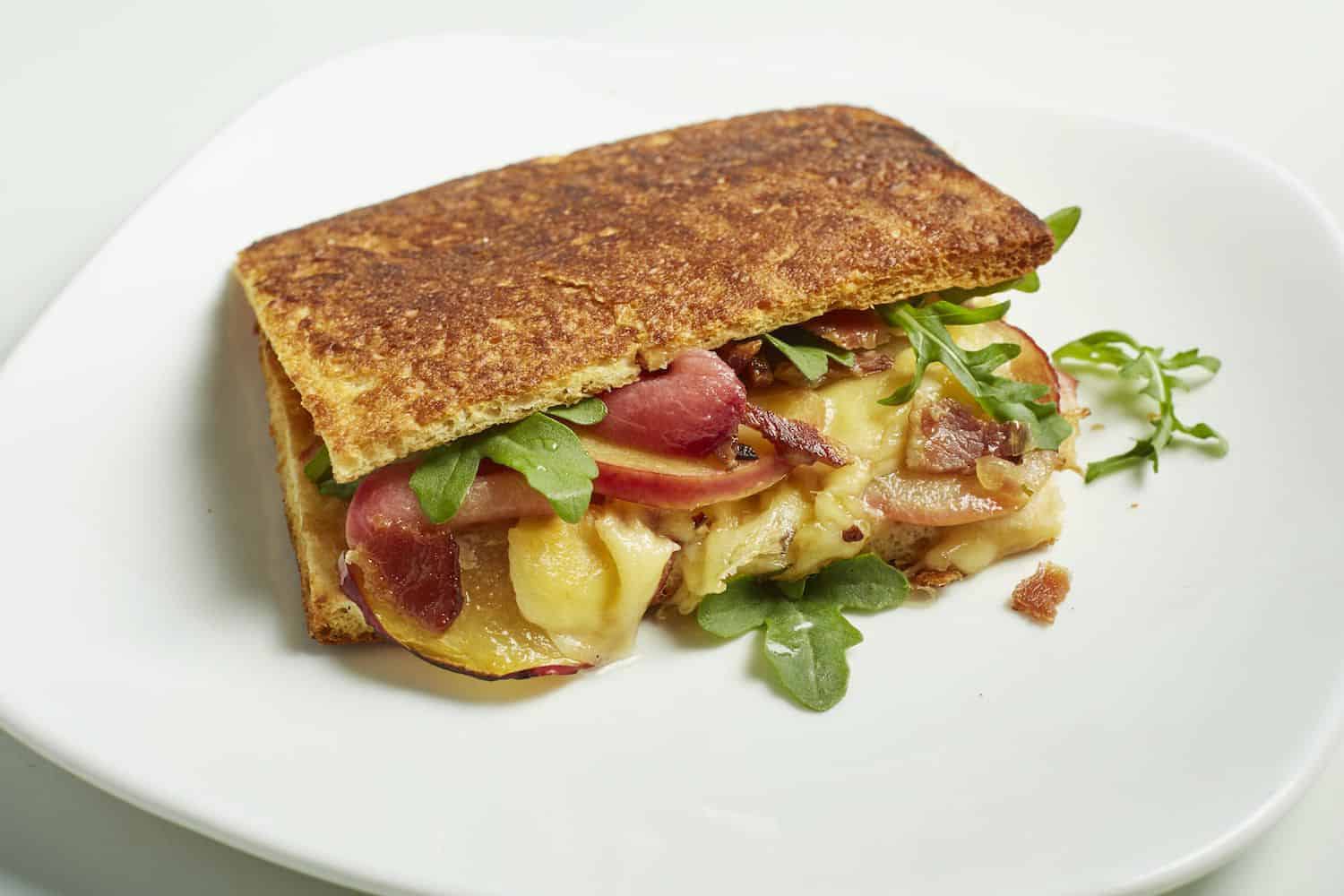 arugula ham grilled cheese