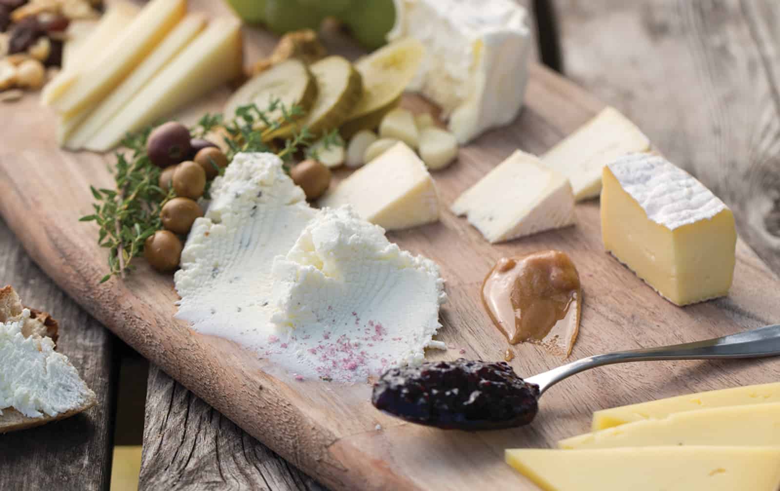 a collection of cheeses from missouri's green dirt farm